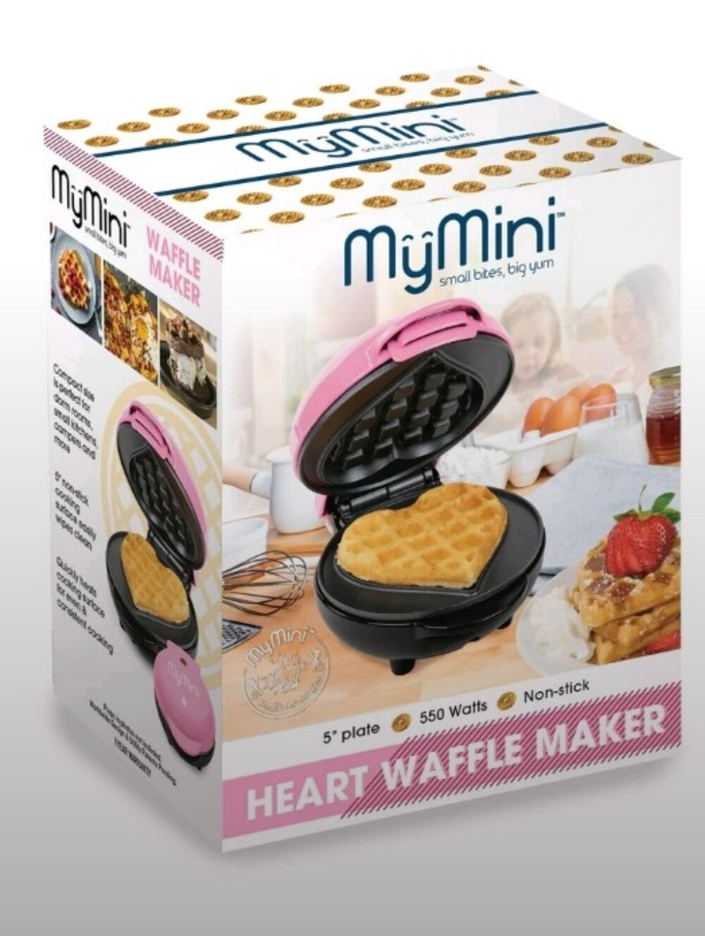 MyMini-Heart 🩷 Waffle Maker (Pink🩷)